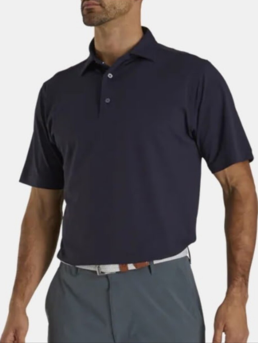 FootJoy Men's Solid Pique Polo Shirt - Navy